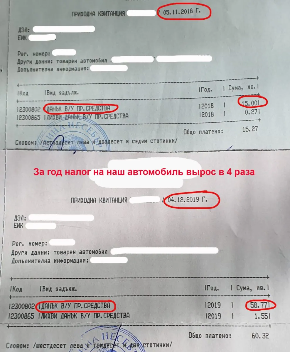 Налог на автомобиль за 2018 и 2019 года